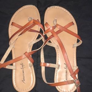TAN AMERICAN EAGLE SANDALS